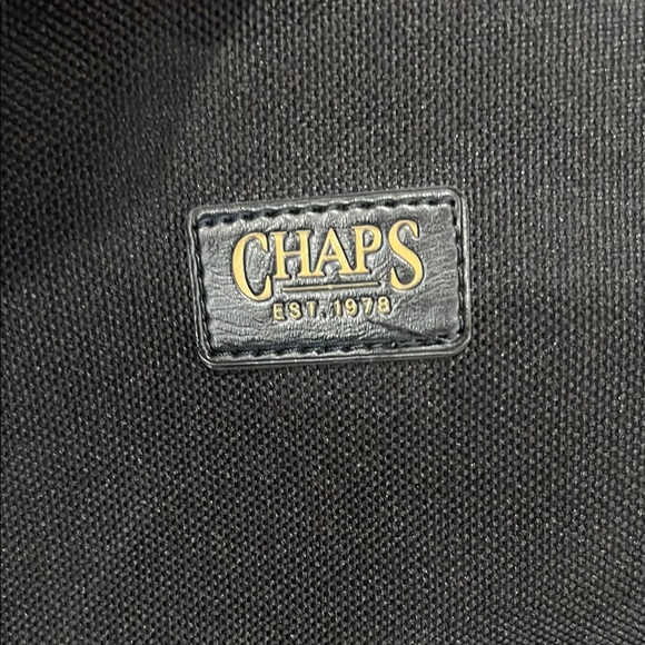 Chaps Black Duffel Bag with Tan Straps - Picture 2 of 8
